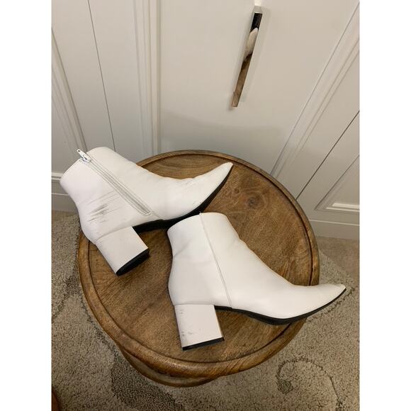 SHEIN Women's White Ankle Booties Size 10 Block Heel Casual - Picture 8 of 10